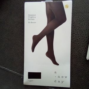 A new day Opaque Tights Brown NWT s/m
